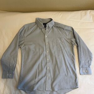 Stafford Light Gray/Blue Casual Button Down Shirt